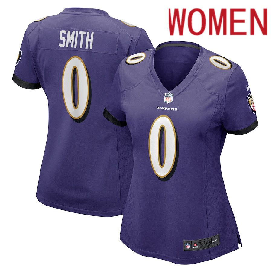 Women Baltimore Ravens #0 Roquan Smith Nike Purple Team Game NFL Jersey